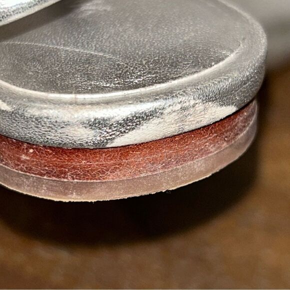 Vince Bernice Metallic Slip On Slingback Flat Shoes - Picture 15 of 16